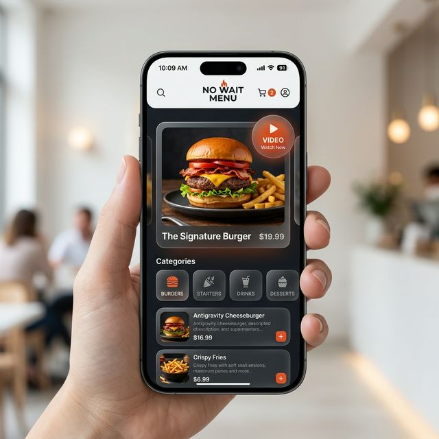 No Wait Menu Mobile Mockup